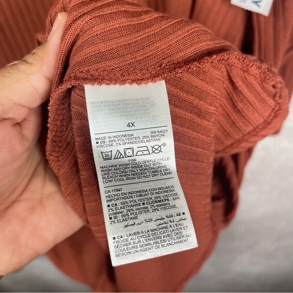 Old Navy Fit & Flare Rib-Knit Long-Sleeve Mini Dress In Cooper Moon Size 4X NWT - Picture 6 of 7